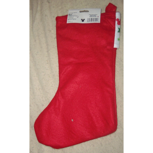 Mickey Mouse Holding Merry Christmas Sign on 16" Red Christmas Stocking by RUZ - Picture 3 of 3